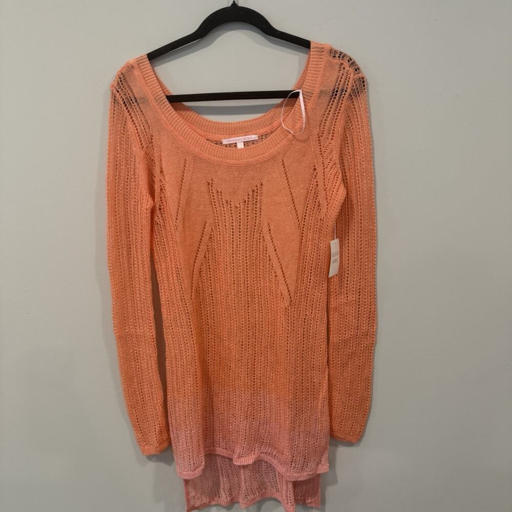 NWT Victoria Secret Crochet Razor Back Cover Up Size Small Orange Color 1909